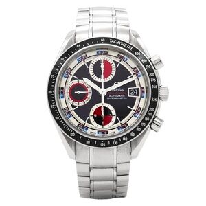Omega Speedmaster Date Black Red Casino Dial Steel Mens Watch 3210.52.00